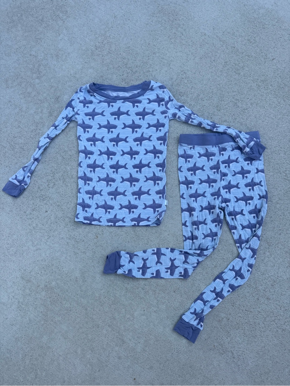Little Sleepies Blue Shark Pattern Pajama Set